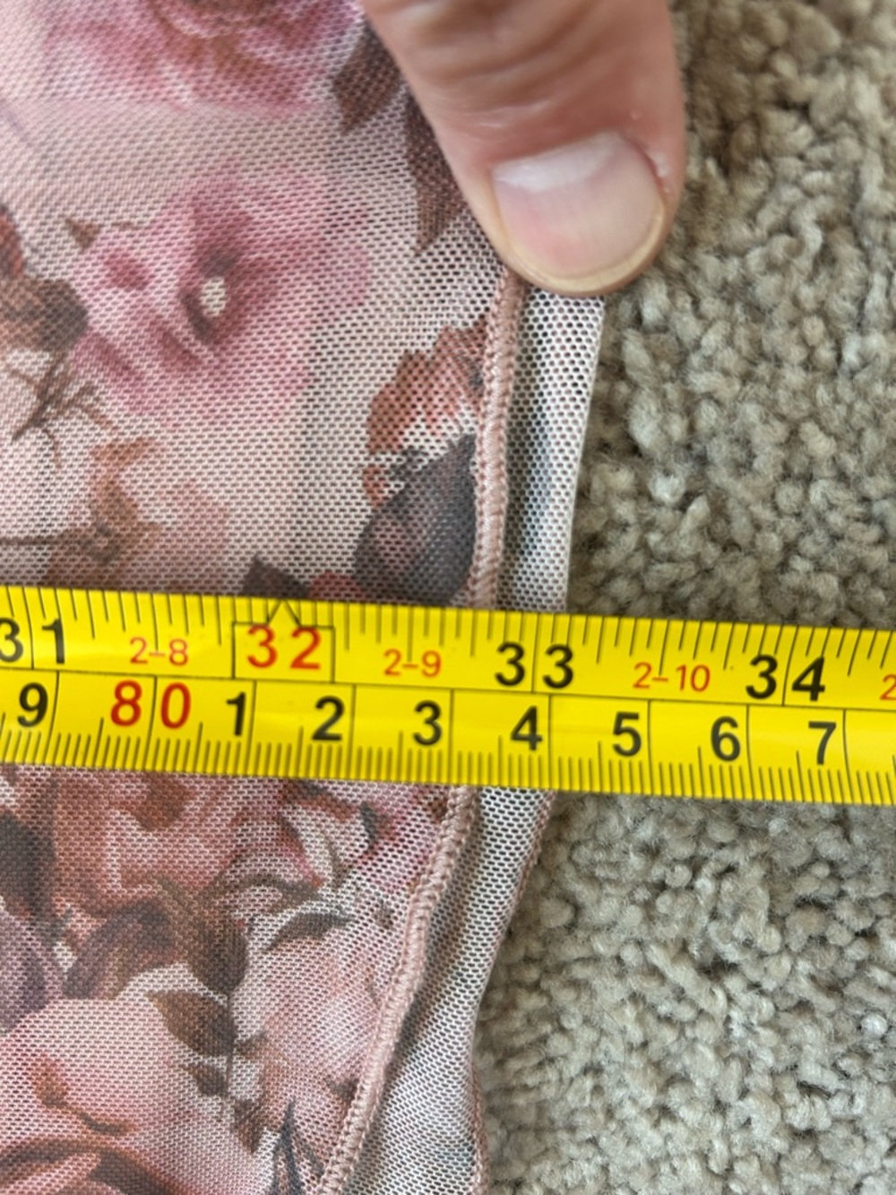 Floral Pink Ruffle Neckline Dress - Picture 5 of 6